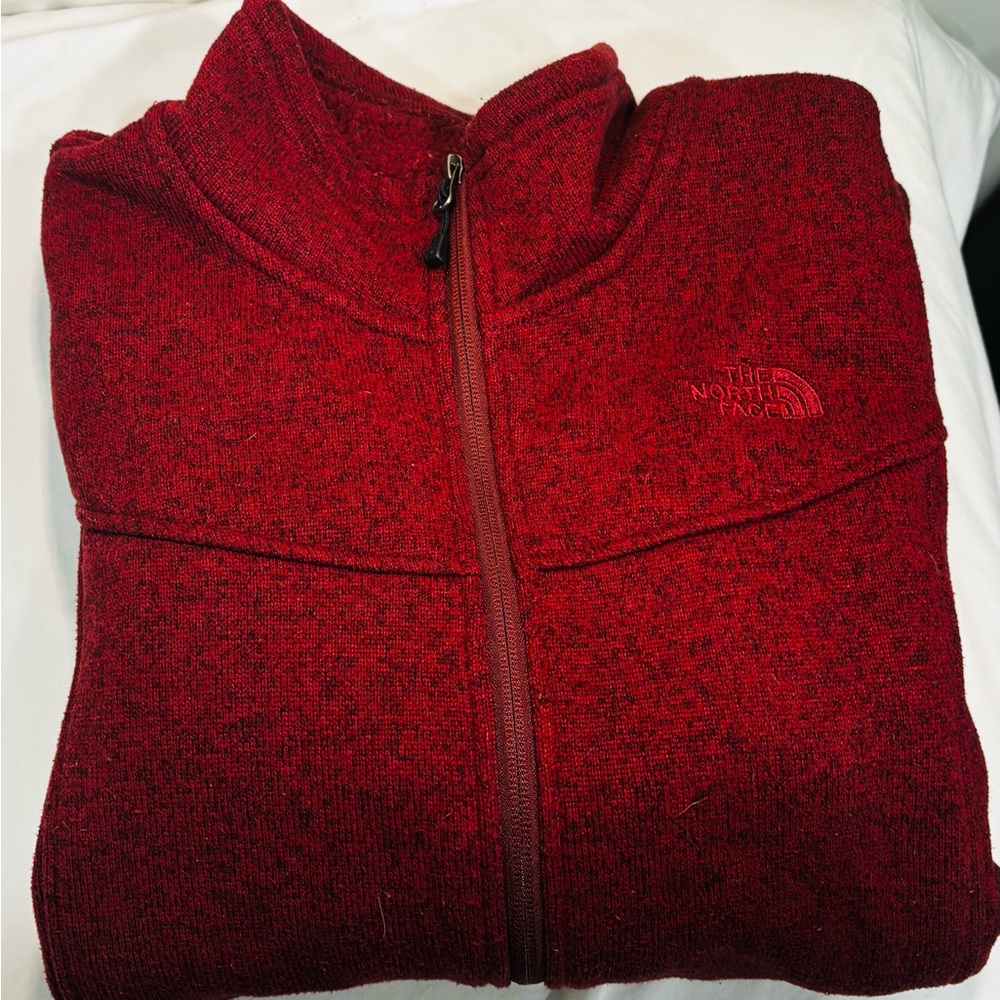 The North Face X-Large Women Sweater 1/4 Zip Pullover Wine Color Nice